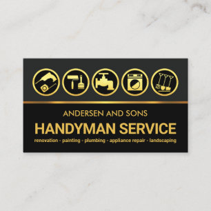 Gold Black Layers Renovation Business Card