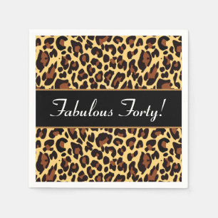 Gold Black Leopard Fabulous 40 Birthday A10 Napkin