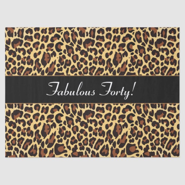 Gold Black Leopard Fabulous 40 Birthday A23 Tissue Paper (Front)