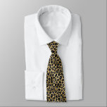 GOLD BLACK LEOPARD PATTERNED MENS TIE<br><div class="desc">MODERN unique and custom MENS TIE with animal leopard pattern print luxe</div>