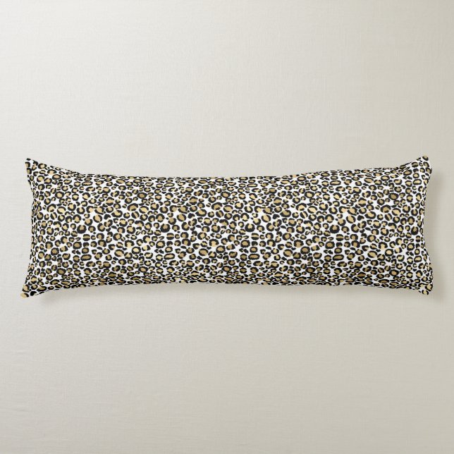 Gold Black Leopard Print Body Cushion (Front)