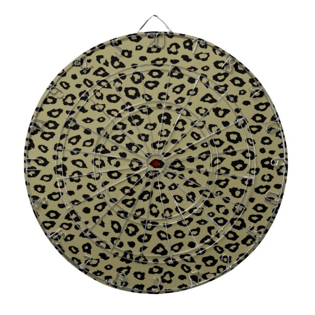 Gold Black Leopard Print Dartboard (Front)