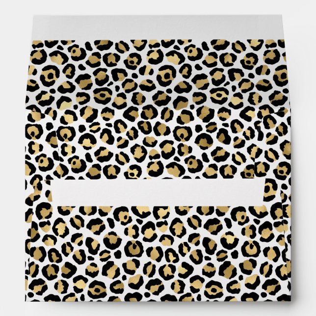 Gold Black Leopard Print Envelope (Back (Bottom))