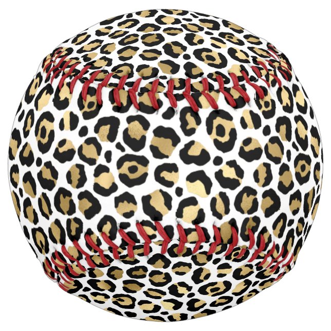 Gold Black Leopard Print Softball (Front)