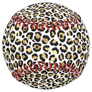 Gold Black Leopard Print Softball