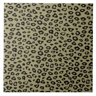 Gold Black Leopard Print Tile