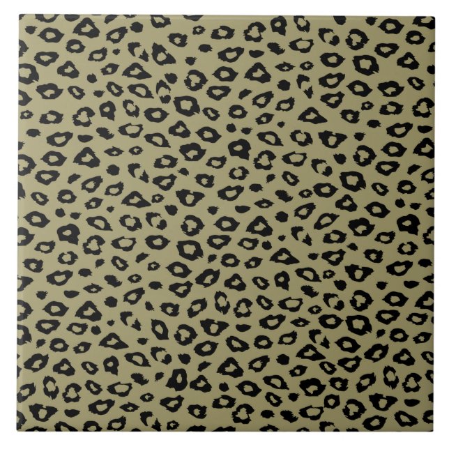 Gold Black Leopard Print Tile (Front)