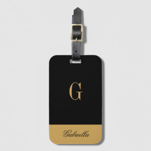 Gold Black Luggage Tag