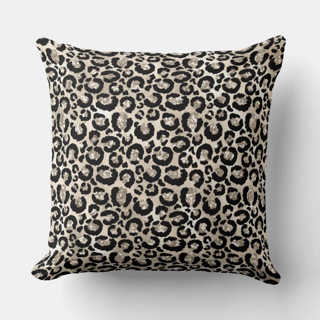 Gold/Black Luxury Animal Print Pillow (Front)