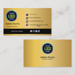Gold Black Luxury Business Card Modern Elegant