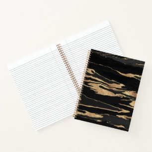 Gold Black Marble Abstract Painting Notebook