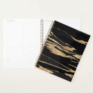 Gold Black Marble Abstract Painting Planner