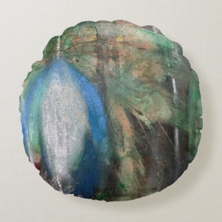 Gold Black marble art Round Cushion