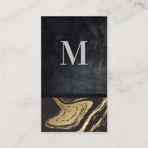 Gold Black Marble Black Texture Business Card