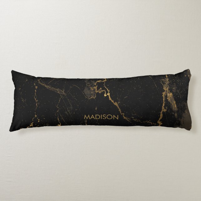 Gold Black Marble Body Cushion (Front)