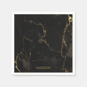 Gold Black Marble Napkin
