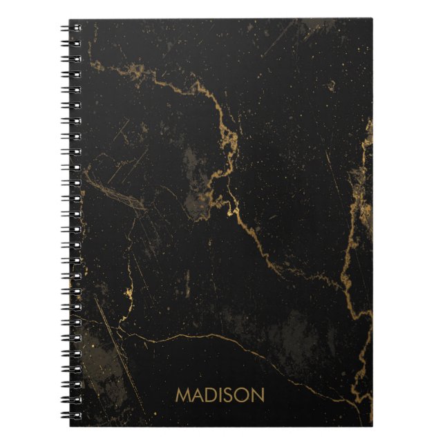 Gold Black Marble Notebook (Front)