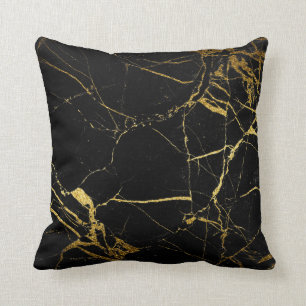 Gold Black Marble - Throw Pillow