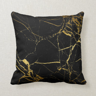 Gold Black Marble - Throw Pillow