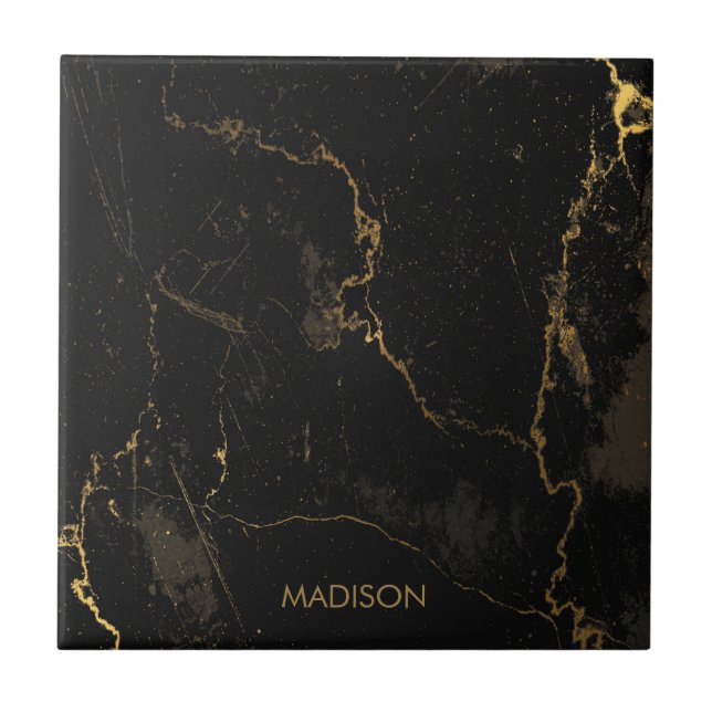 Gold Black Marble Tile (Front)