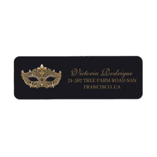 Gold Black Masquerade Party Birthday