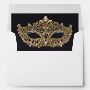 Gold Black Masquerade Party Birthday  Envelope