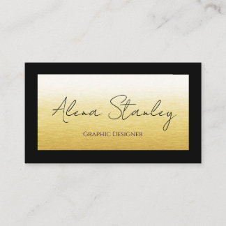 Gold Black Minimalist Business Card