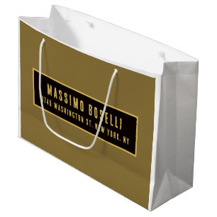 Gold & Black Minimalist Professional Modern Large Gift Bag