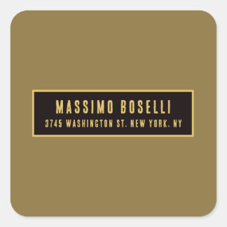 Gold & Black Minimalist Professional Modern Square Sticker