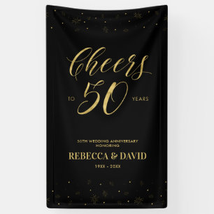 Gold & Black Modern 50th Wedding Anniversary Banner