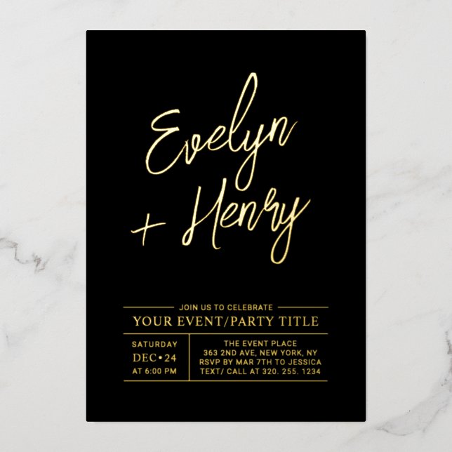 Gold & Black Modern All Occassion Party Event (Front)