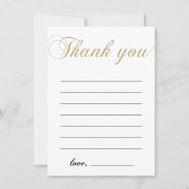 Gold & Black | Modern Boy Party Thank You Note (Front)