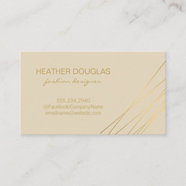 Gold Black Modern Business Card (Front)