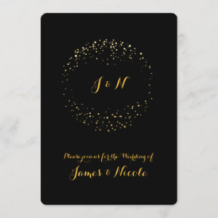 Gold & Black Modern Chic Glam Elegant Invitation