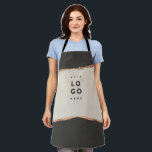 Gold black modern elegant unique your logo apron<br><div class="desc">Modern budget elegant gold effect black and natural your logo business branding uniform design..</div>