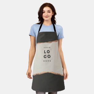 Gold black modern elegant unique your logo apron