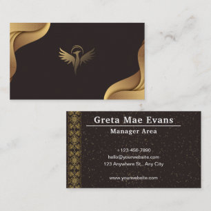 Gold Black Modern Luxury Manager Area  Business Card