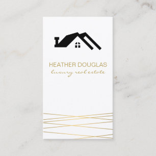 Gold Black Modern Luxury Real Estate Business Card