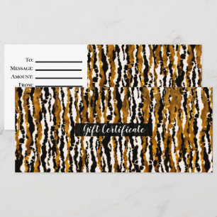 Gold & Black Modern Safari Rain Gift Certificate Invitation