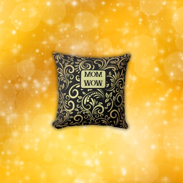 Gold & Black - MOM - WOW |  Cushion (Creator Uploaded)