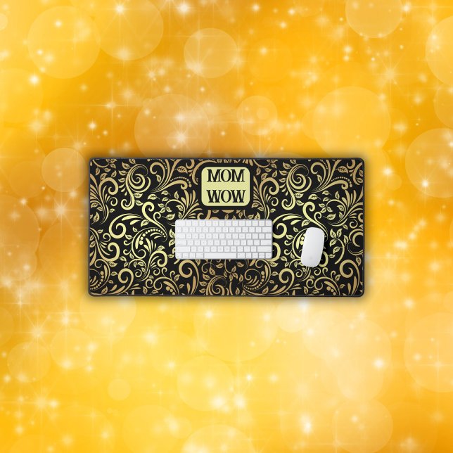 Gold & Black - MOM - WOW | Desk Mat (Creator Uploaded)