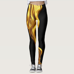 Gold Black Monochrome: Opulent Swirl Achempong Leggings