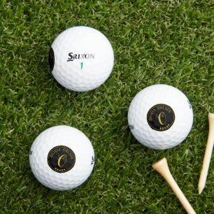 Gold Black Monogram custom name Srixon Golf Balls