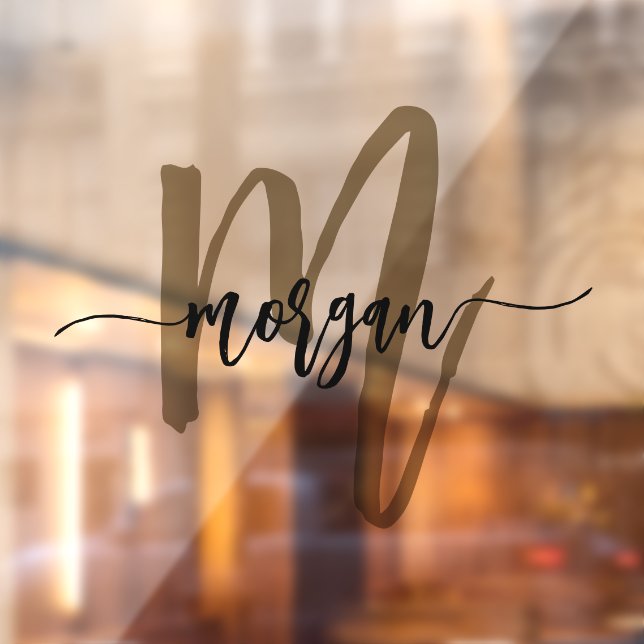 Gold Black Monogram Name Business Corporate Window Cling (Sheet 2)