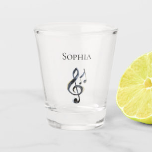 Gold Black Music Notes Shot Glass