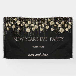 Gold black New Year's Eve  party dazzling  luxury Banner