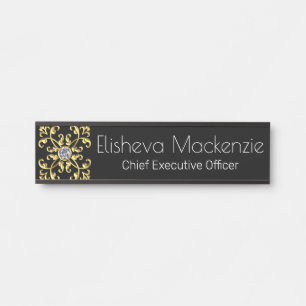 Gold Black Office Door Sign Signs  Name Plate