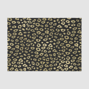 Gold Black Ombre Leopard Print Tissue Paper