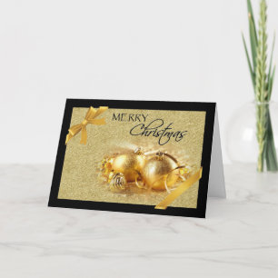 Gold Black Ornament Christmas Card