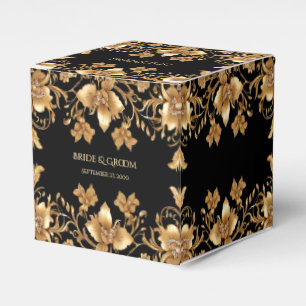 Gold Black Ornate Floral Favour Box